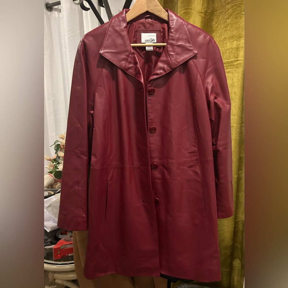 East 5th Deep Red Leather Jacket